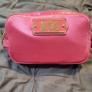 Juicy Couture pink satin cosmetic bag